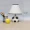 Simple Designs™ 11.5" Soccer Ball Base Table Lamp with White Shade Black Trim